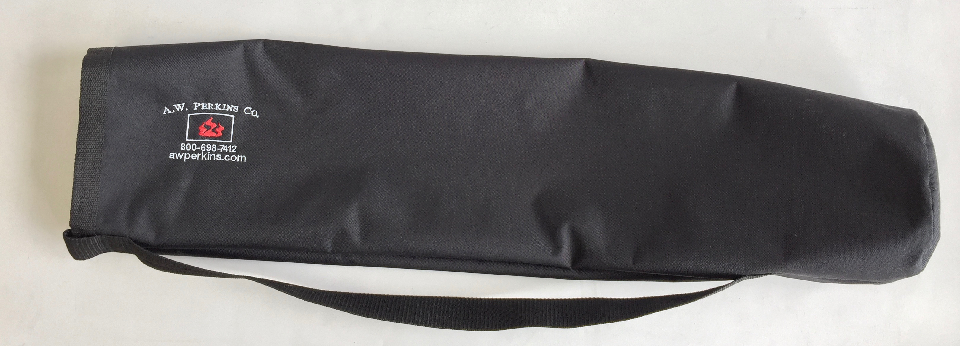 7603 3' Open End ballistics nylon carry bag, shoulder strap, Perkins logo